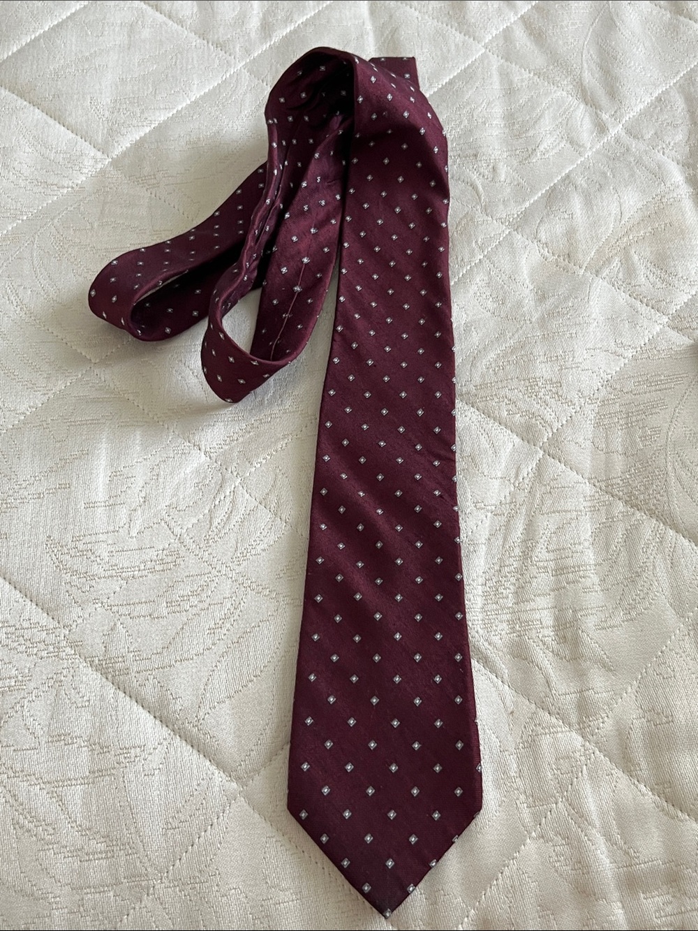 Men's Burgundy neck tie Silk Blend Michael Kors